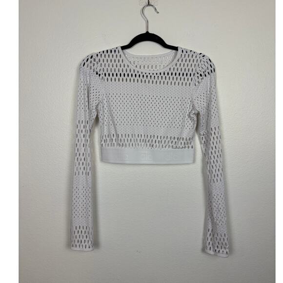 ALO Yoga Haute Girl Summer Mesh Long Sleeve Top XS - Picture 2 of 5